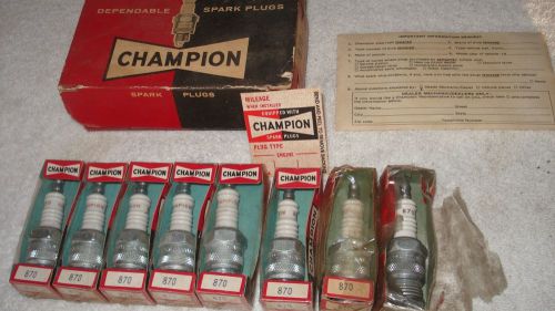 Box of 8 champion plugs 1955-56 ford &amp; t-bird v8 1955 lincoln 1955-56 mercury ++