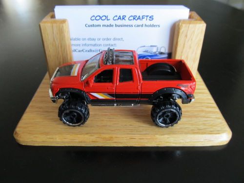 Toyota tundra oak business card holder die cast 4wd 4x4 pick up truck red desk