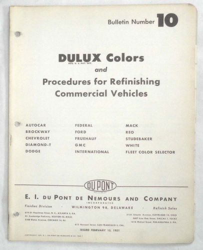 1951 - 1952 dupont truck color paint chipm book all models chevrolet ford gmc