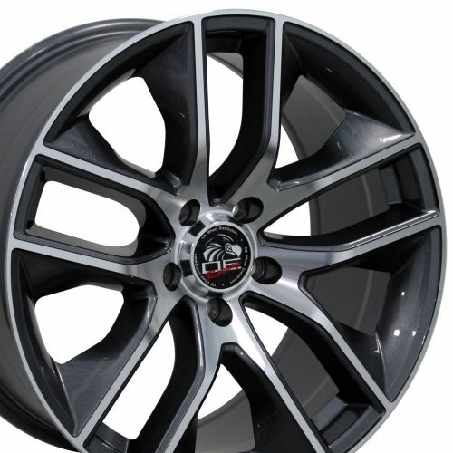 18&#034; fits ford - 2015 mustang® gt style wheels gunmetal machined 18x9 set w1x