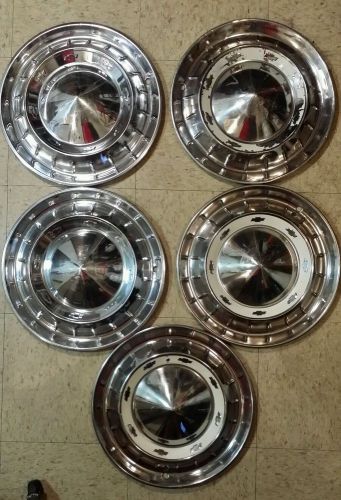 1955 chevy chevrolet truck cameo original 15&#034; inch hubcaps  covers 5 caps