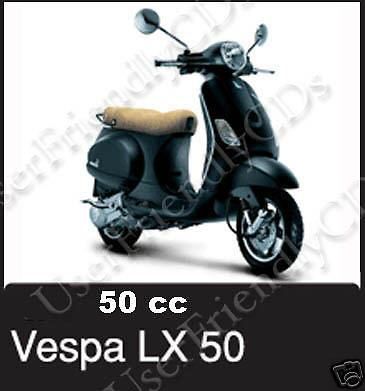 Vespa lx 4t lx50/4t scooter ipc parts cat service repair manual -2- manuals cd