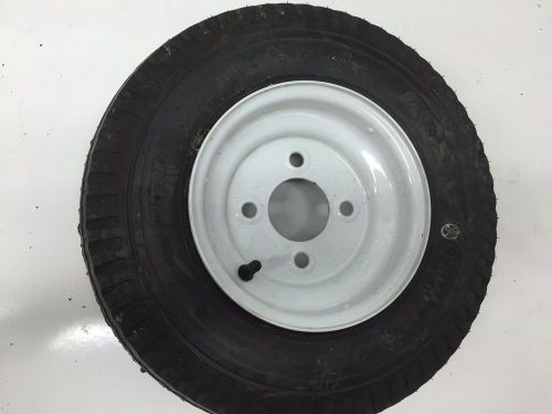 4.80-8 lrc bias trailer tire on 8&#034; 4 lug white steel wheel 4.80x8