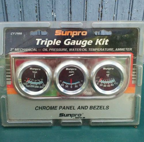 Sunpro &#034;custom line&#034; triple gauge set - full size 2&#034; cp7999