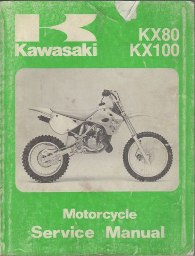 1991-1992 kawasaki motorcycle kx80/kx100  p/n 99924-1144-02 service manual (335)
