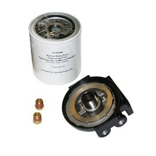 Nib omc 460 7.5l v8 ford fuel filter &amp; bracket w/1&#034; pipe 10 micron water 502905