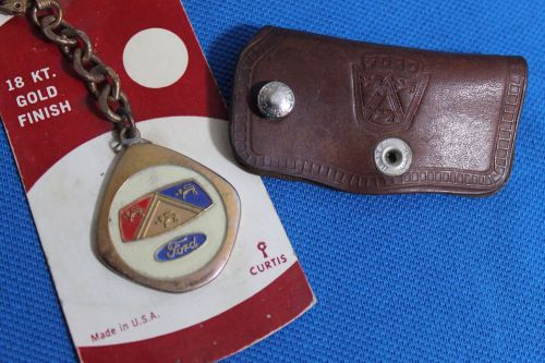 2 vintage ford key case key chain accessory ford emblem fairlane galaxie falcon