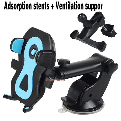 Vents+adsorption 360°rotating easy one car mount holder for cell phone gps