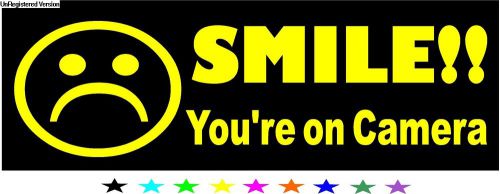 Smile face you&#039;re on camera decal sticker security alarm locks protection spy