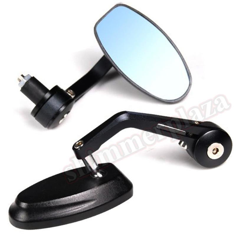 7/8" black motorcycle rear bar end mirrors for honda yamaha kawasaki suzuki 