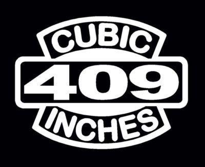 2 v8 409 cubic inches engine decal set 409 ci bbc emblem stickers