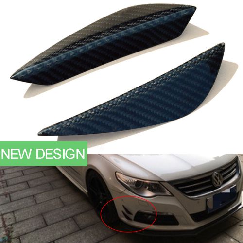 1pair carbon fiber car front bumper canard splitter sticker auto exterior body