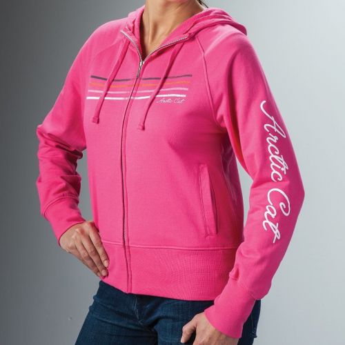 Arctic cat women&#039;s stripes cotton polyester hoodie sweatshirt - pink - 5273-87_