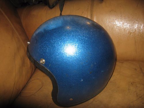 Vintage sterling cougar  blue helmet  metalflake glitter sparkle