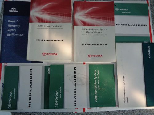 2008 toyota highlander complete suv owners manual books nav guide all models