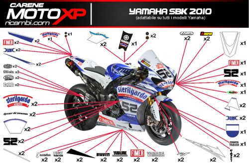 Stickers decal moto yamaha r1 r6 sbk 2010 racing