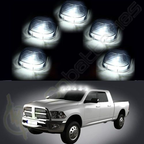 5 roof clearance cab marker clear cover +super white led bulb for ford f450 e550