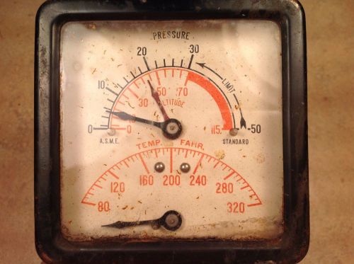 Vintage asme standard pressure altitude temperature gauge steampunk