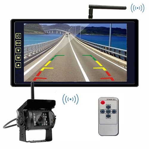 Wireless rear view back up camera night vision system+9&#034; monitor fr rv truck bus