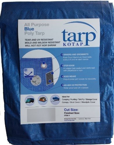Kotap 10-ft x 12-ft general purpose blue poly tarp, item: tra-1012