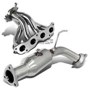 For 02-05 civic si stainless exhaust manifold header+high flow cat test downpipe