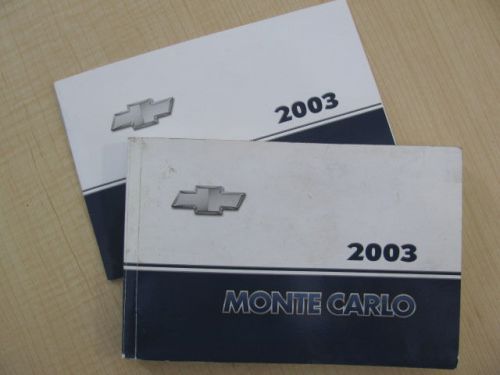 2003 chevy monte carlo owner&#039;s manual part # 10325250 b first edition