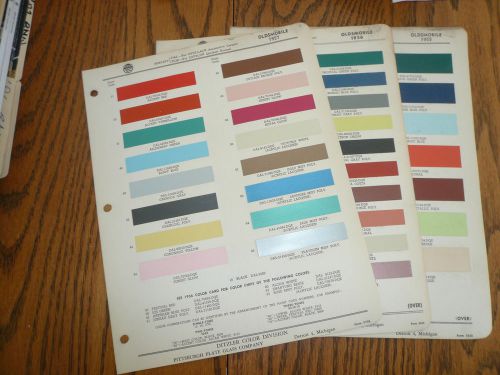 1955 1956 1957 oldsmobile ditzler color chip paint samples