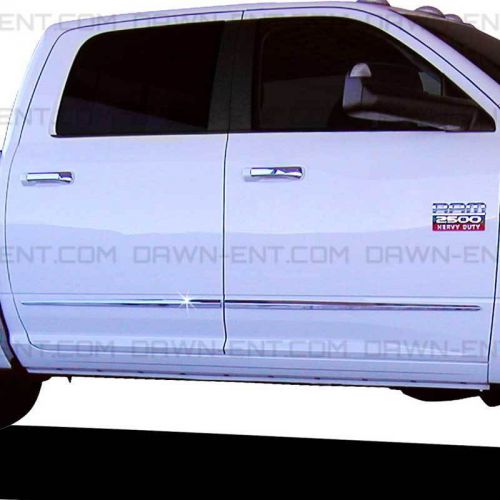For: ram 2500 crew cab; body side moldings mouldings trim chrome abs 2009-2016