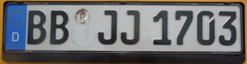 German euro license plate + black frame volkswagen audi bmw volvo