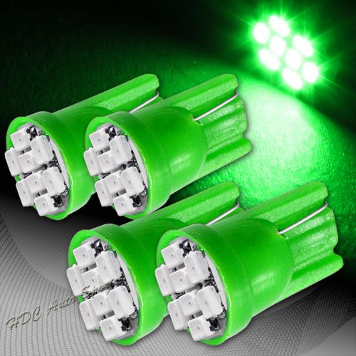 4x green 8 led smd 12v t10 interior side marker courtesy wedge light lamp bulbs