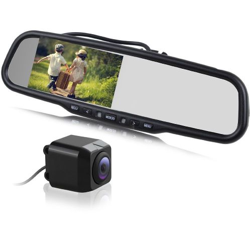 Auto-vox 4.3&#034; hd car dash cam &amp; rear view mirror monitor with backup camera