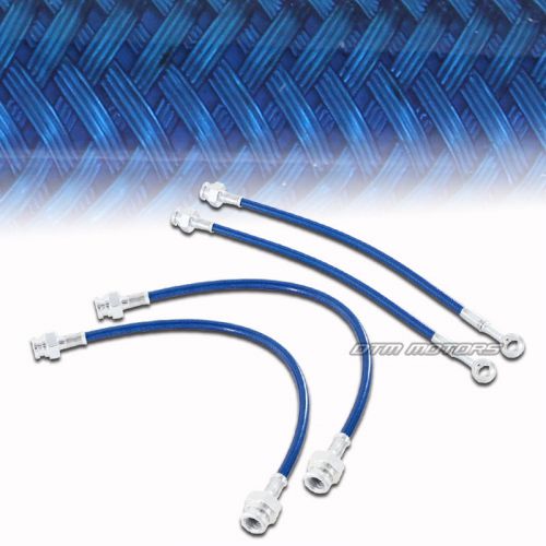 2002-2010 bmw e60 / 63 / 64 m5/6 front &amp; rear stainless steel brake lines blue