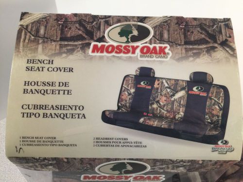 Nib mossy oak camo break-up infinity bench seat cover w/pockets &amp; headrests(w-13