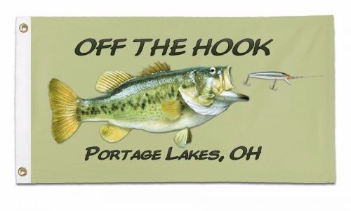 Personalized boat flag bass