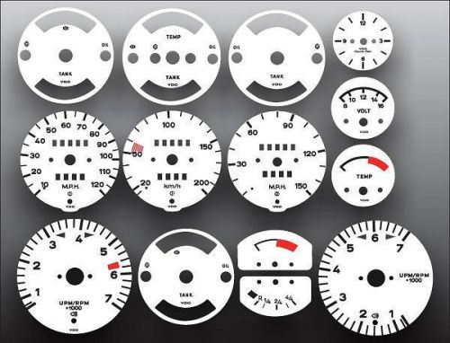 1970-1973 porsche 914 silver button needle dash cluster white face gauges