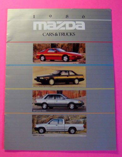 1986 mazda cars and trucks showroom sales brochure....14 - pages