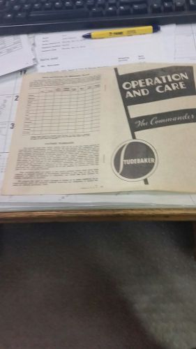 Studebaker 1938 7a, operation &amp; care manual, pretty cool