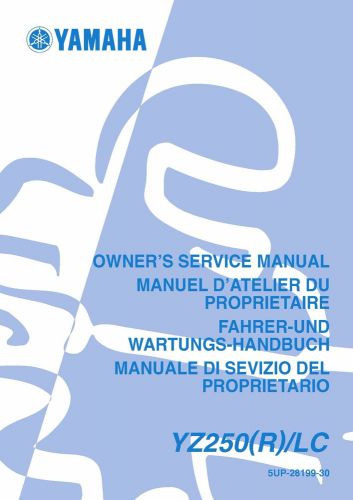 Yamaha service workshop manual 2003 yz250 (r)/lc
