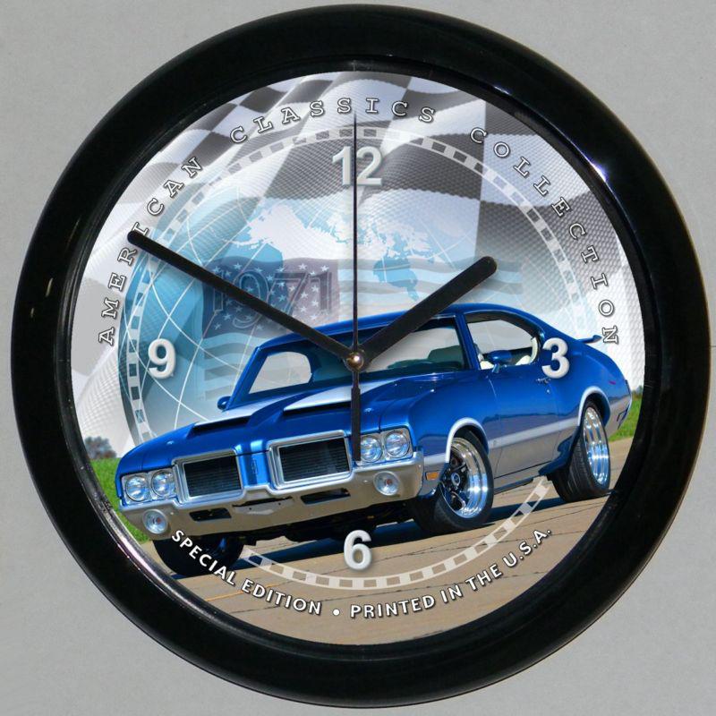 1971 oldsmobile cutlass 442 decorative wall clock -#200acc-
