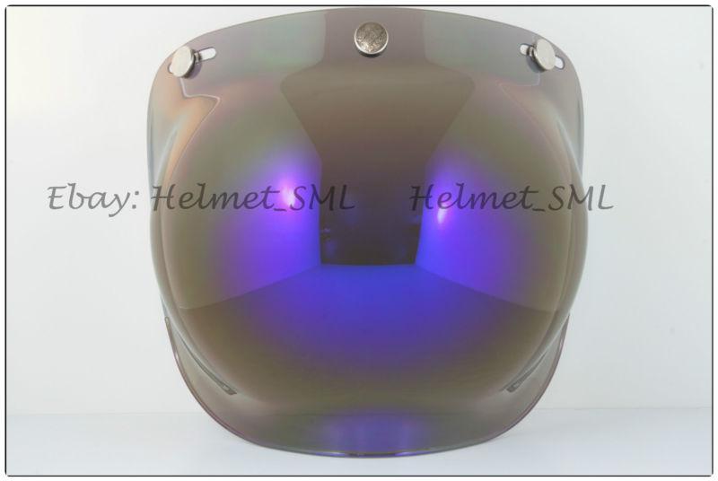 Uv iridium lens snap bubble shield visor face mask for motorcycle helmet shoei