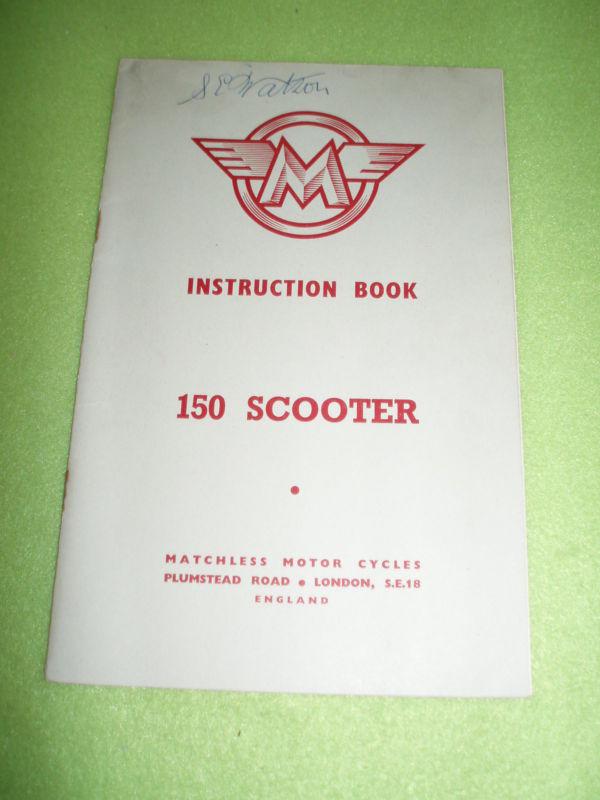 1960 vintage matchless 150 scooter owner's instruction book/manual oem