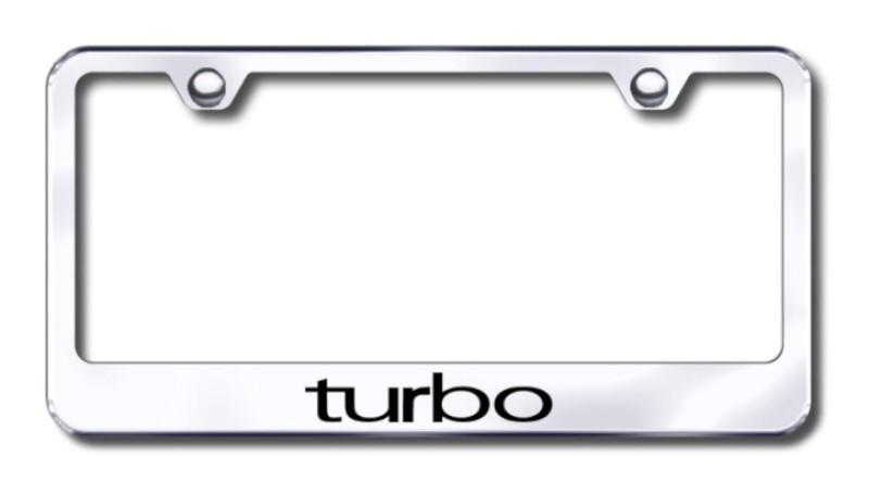 Turbo  engraved chrome license plate frame -metal made in usa genuine