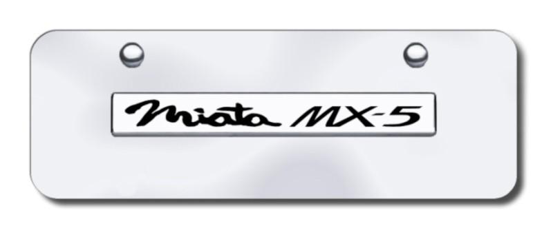 Mazda miata mx5 chrome on chrome mini-license plate made in usa genuine