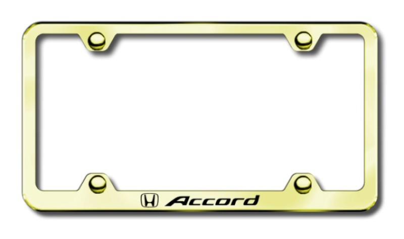 Honda accord wide body laser etched license plate frame-gold made in usa genuin