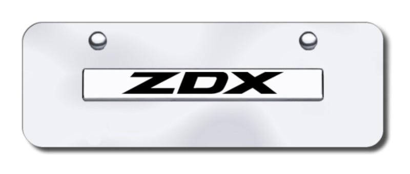 Acura zdx name chrome on chrome mini license plate made in usa genuine