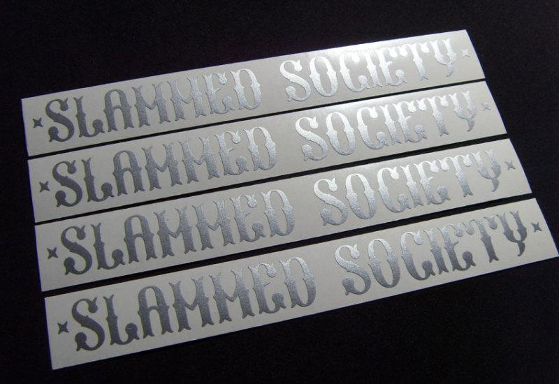 4 slammed society stickers decals illest stance works illmotion drift silver*jdm