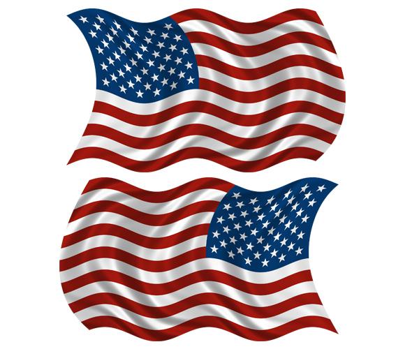 American waving flag decal set 4"x2.4" usa old glory vinyl car sticker u5ab