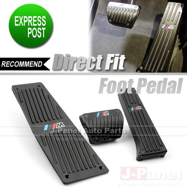Direct fit black aluminium foot pedal bmw 1 3 series e49 e90 e87 automatic car