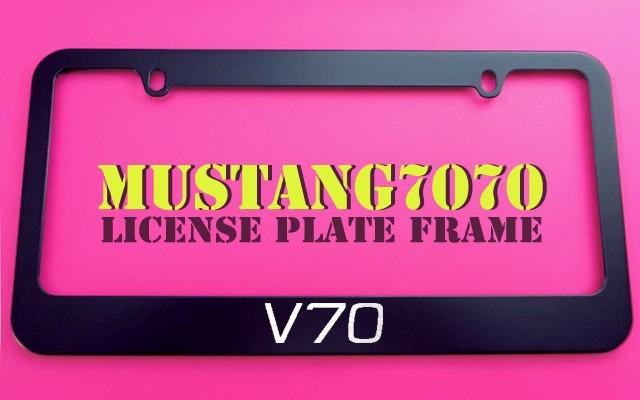 1 brand new v70 black metal license plate frame + screw caps