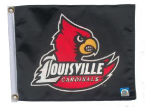 Louisville cardinals flag 11in. x 15in. flag with grommets / metal rings